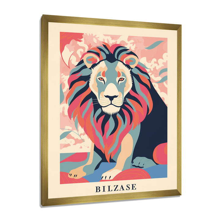 Magnificent Lion Retro Illustration Faded Colors - Lion Wall Decor