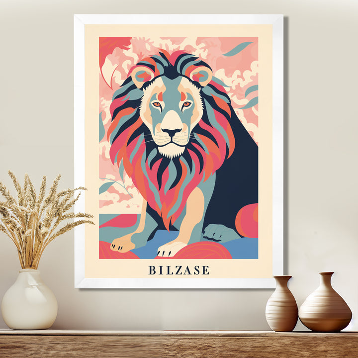 Magnificent Lion Retro Illustration Faded Colors - Lion Wall Decor