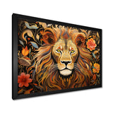 Gorgeous Lion Flower Boho Portrait - Lion Wall Decor