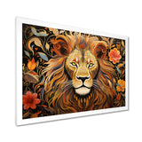Gorgeous Lion Flower Boho Portrait - Lion Wall Decor