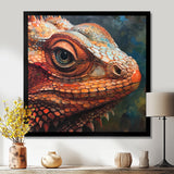 Smirky Red Lizard Portrait - Lizard Wall Art Prints