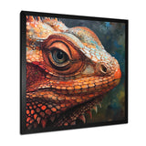 Smirky Red Lizard Portrait - Lizard Wall Art Prints