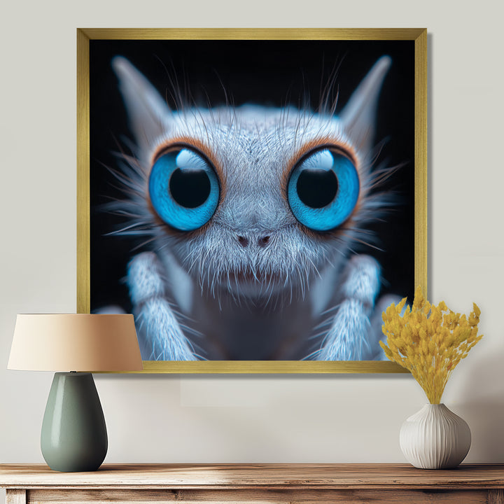 Macro Close-up Of Cute Spider Creature - Insects &amp; Bugs Framed Canvas Art