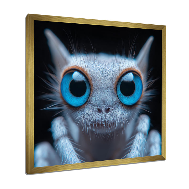 Macro Close-up Of Cute Spider Creature - Insects &amp; Bugs Framed Canvas Art
