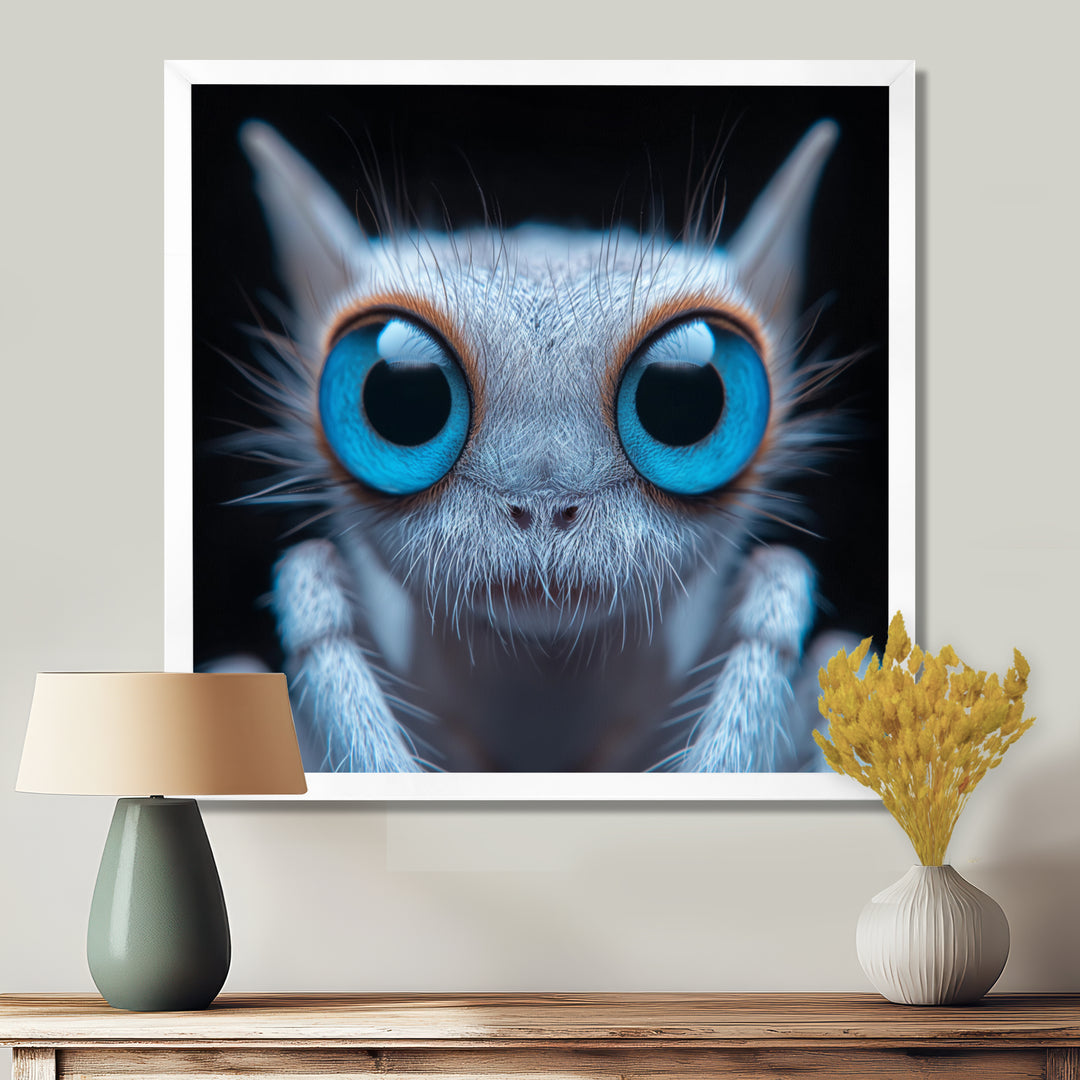 Macro Close-up Of Cute Spider Creature - Insects &amp; Bugs Framed Canvas Art