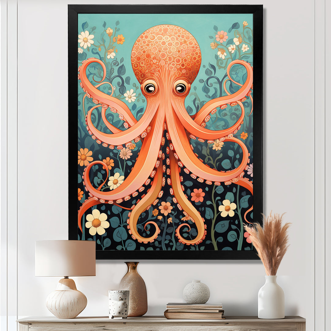 Orange Octopus - Octopus Wall Decor