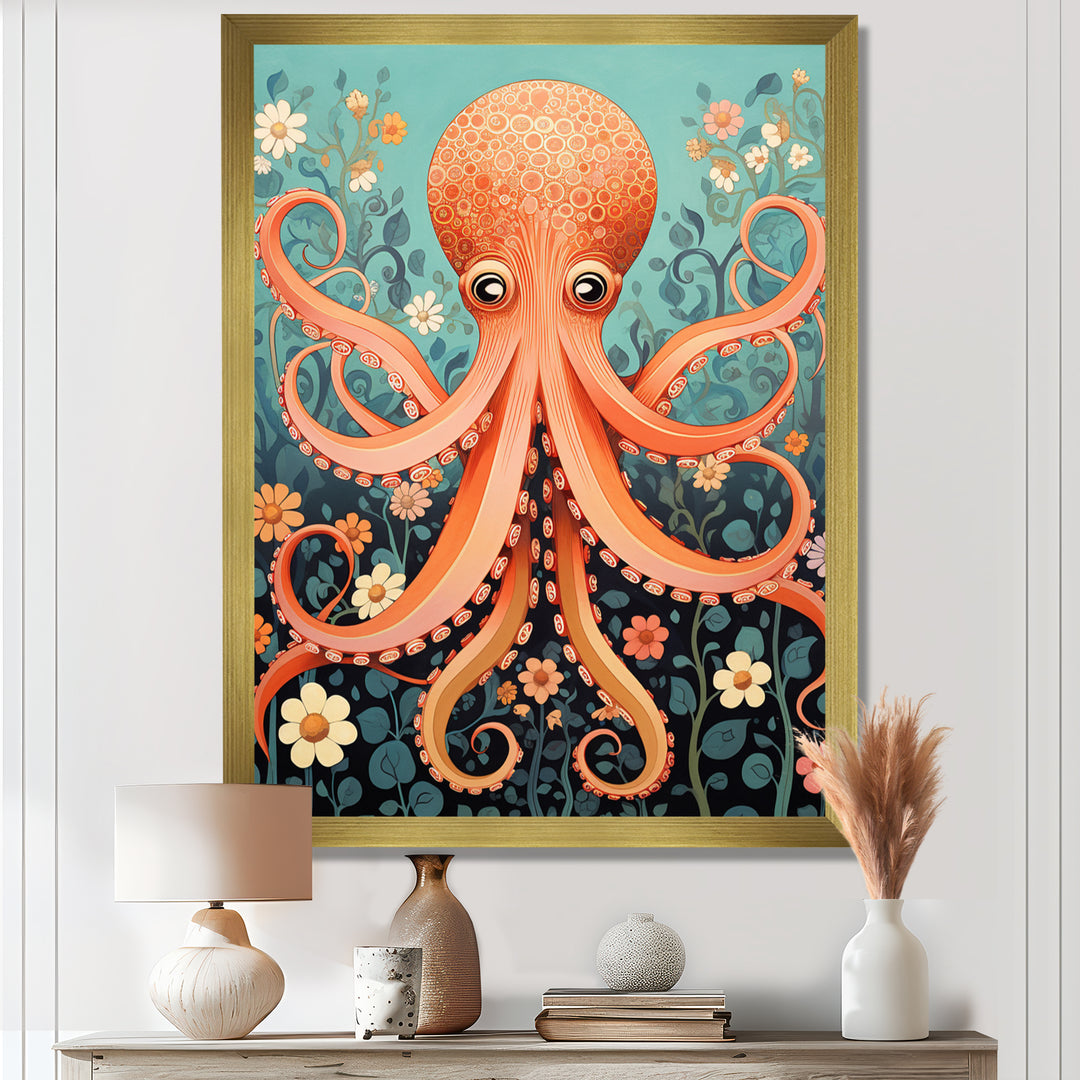 Orange Octopus - Octopus Wall Decor