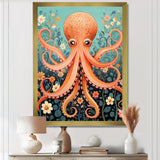 Orange Octopus - Octopus Wall Decor