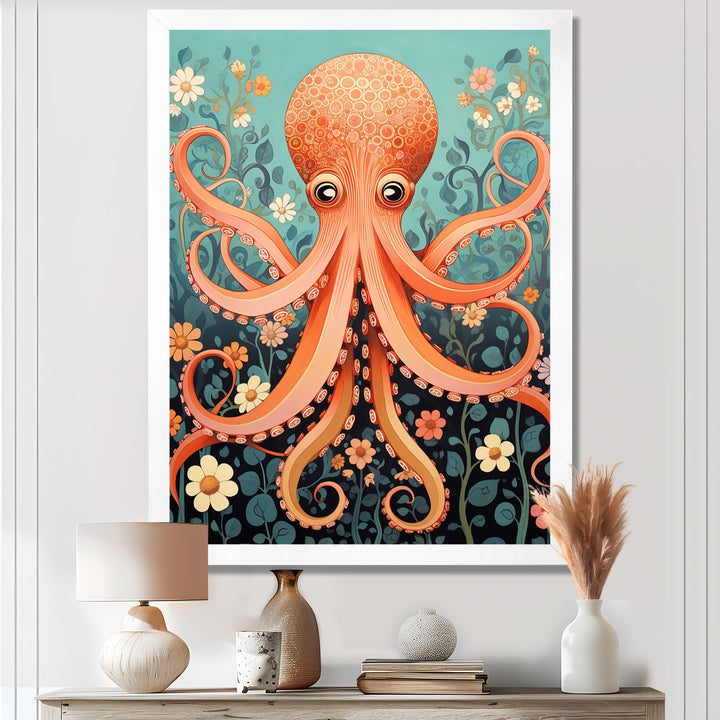 Orange Octopus - Octopus Wall Decor