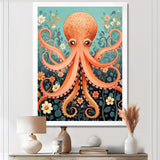 Orange Octopus - Octopus Wall Decor