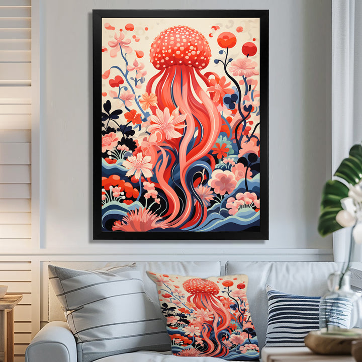 Retro Pink Octopus Retro Deep Sea - Octopus Wall Art Prints