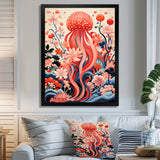 Retro Pink Octopus Retro Deep Sea - Octopus Wall Art Prints