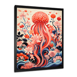 Retro Pink Octopus Retro Deep Sea - Octopus Wall Art Prints