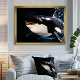 Smiling Deep Sea Orka - Coastal Animal Large Canvas Wall Art