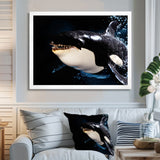 Smiling Deep Sea Orka - Coastal Animal Large Canvas Wall Art