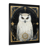 White Owl Wisdom Retro Glam Collage - Owl Living Room Wall Art