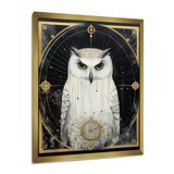 White Owl Wisdom Retro Glam Collage - Owl Living Room Wall Art