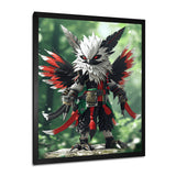White Owl Feathered Fantasy Warrior - Owl Bedroom Wall Art