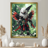 White Owl Feathered Fantasy Warrior - Owl Bedroom Wall Art