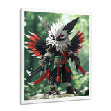 White Owl Feathered Fantasy Warrior - Owl Bedroom Wall Art