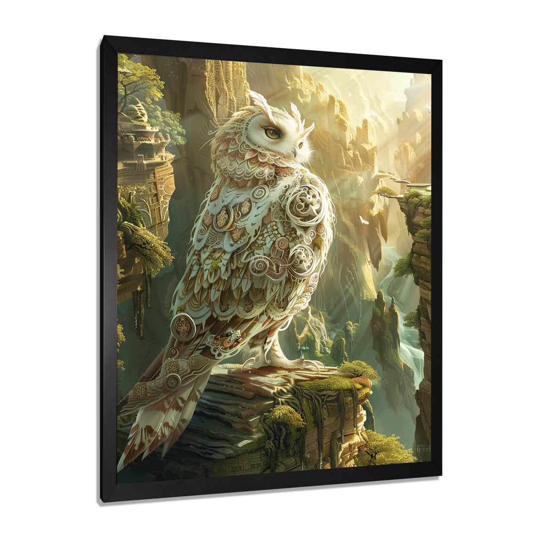 Majestic White Owl In The Mountains - Owl Wall Decor
