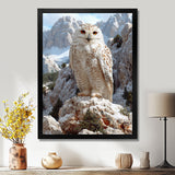 Majestic White Snow Owl In The Mountains - Owl Wall Art Prints