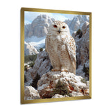 Majestic White Snow Owl In The Mountains - Owl Wall Art Prints