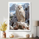 Majestic White Snow Owl In The Mountains - Owl Wall Art Prints
