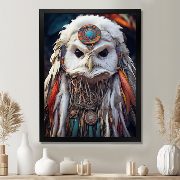 Shamanic White Owl Wisdom - White Owl Wall Art