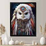 Shamanic White Owl Wisdom - White Owl Wall Art