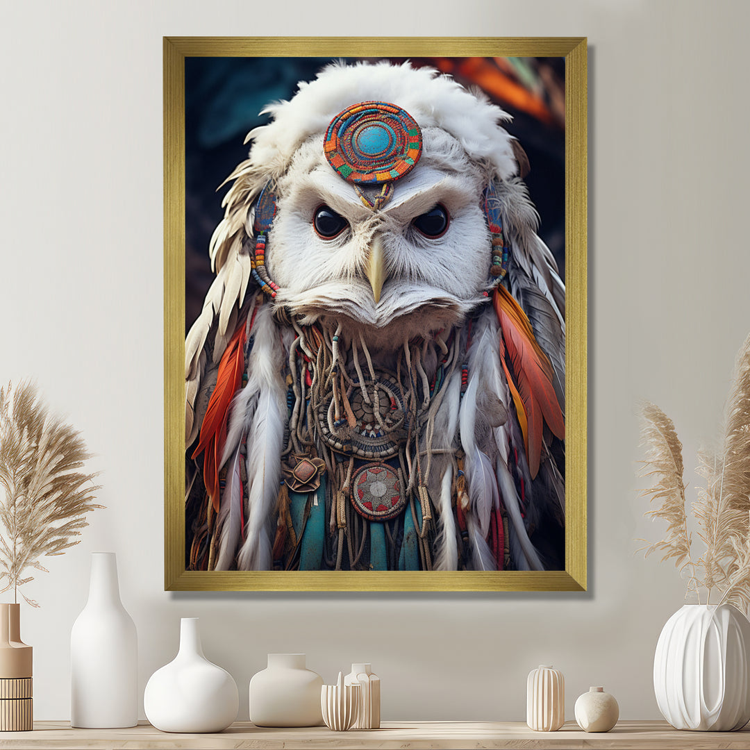 Shamanic White Owl Wisdom - White Owl Wall Art