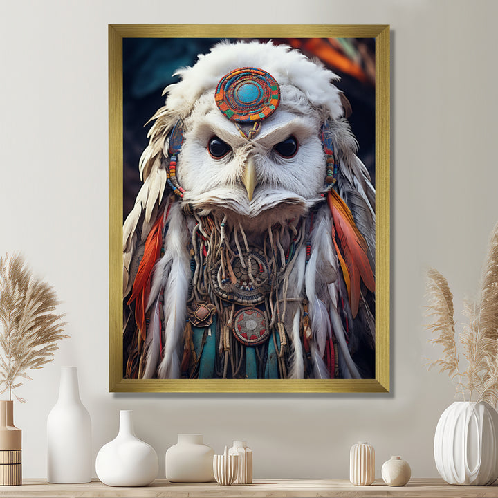 Shamanic White Owl Wisdom - White Owl Wall Art