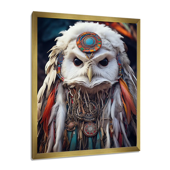 Shamanic White Owl Wisdom - White Owl Wall Art