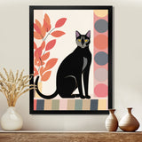 Retro Portrait Of A Gracious Black Cat - Cat Canvas Wall Art