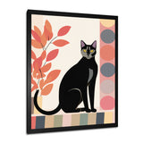 Retro Portrait Of A Gracious Black Cat - Cat Canvas Wall Art
