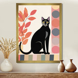 Retro Portrait Of A Gracious Black Cat - Cat Canvas Wall Art