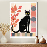 Retro Portrait Of A Gracious Black Cat - Cat Canvas Wall Art