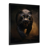 Ferocious Black Panther Running In The Mist - Panther Large Canvas Wall Art