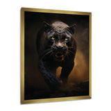 Ferocious Black Panther Running In The Mist - Panther Large Canvas Wall Art