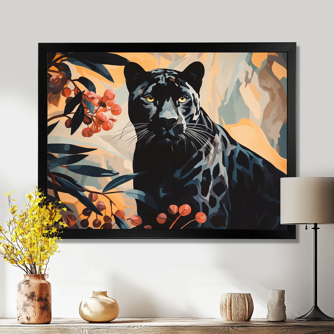 Quiet Black Panther Lurking In The Jungle - Panther Home Decor Art