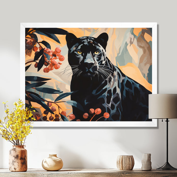 Quiet Black Panther Lurking In The Jungle - Panther Home Decor Art