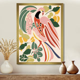 Pink Peacock Graphic Illustration - Peacock Canvas Wall Art