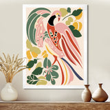 Pink Peacock Graphic Illustration - Peacock Canvas Wall Art