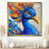 Painting Of Beautiful Blue Peacock - Peacock Wall Decor
