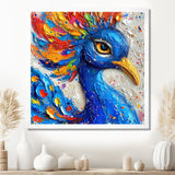 Painting Of Beautiful Blue Peacock - Peacock Wall Decor