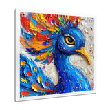 Painting Of Beautiful Blue Peacock - Peacock Wall Decor