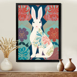 Follow The White Rabbit Retro Illustration - Rabbit Wall Art Prints