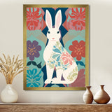Follow The White Rabbit Retro Illustration - Rabbit Wall Art Prints