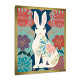Follow The White Rabbit Retro Illustration - Rabbit Wall Art Prints