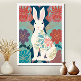 Follow The White Rabbit Retro Illustration - Rabbit Wall Art Prints